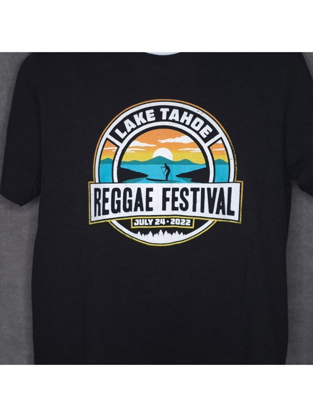 Lake Tahoe Reggae Festival 2022 Mens Black T-Shirt Large Short Sleeve Crew Neck